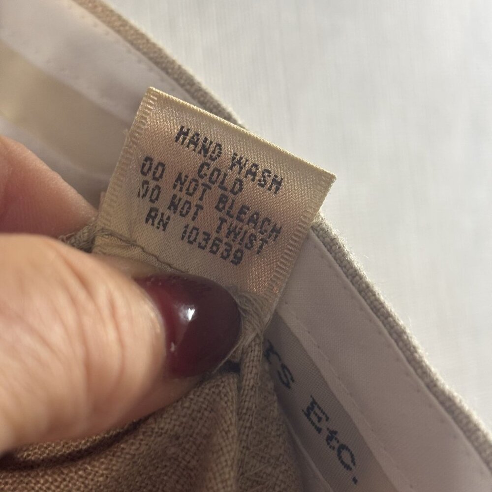 Trouser Etc New York Beige/Tan Linen Pleated Shorts Size 12 - Picture 5 of 7
